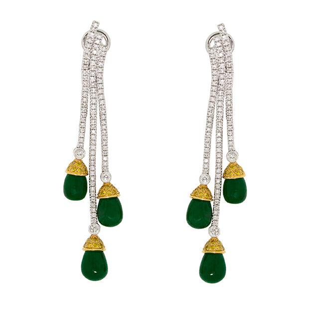 Wind Chime | Emerald Earrings