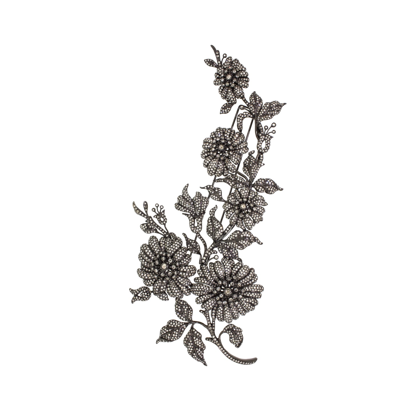 Midnight Bloom | Diamond Brooch