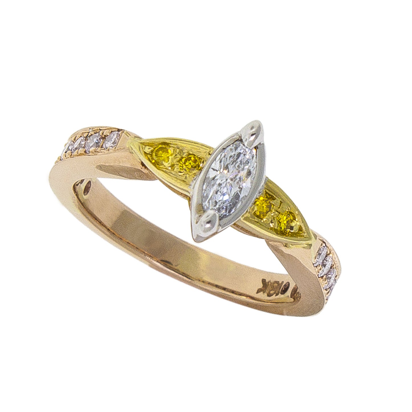 Sentiment | Colored Marquise Blue Diamond Ring