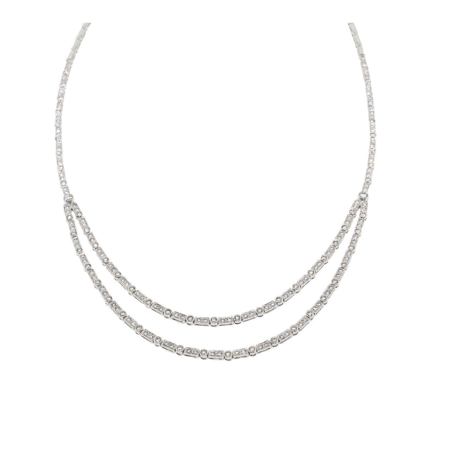 Double Strand Diamond Necklace