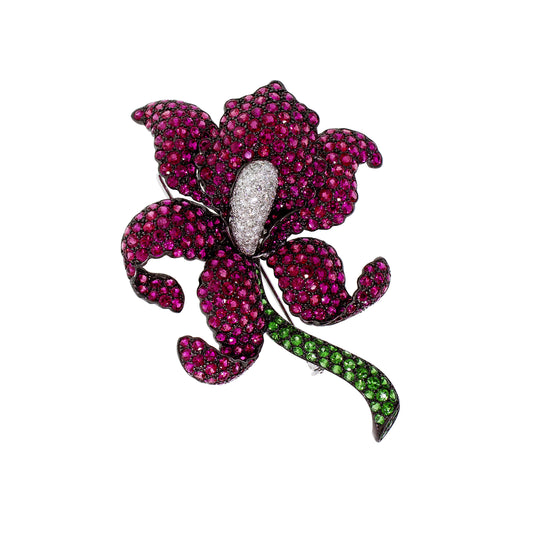 Render | Flower Ruby Brooch