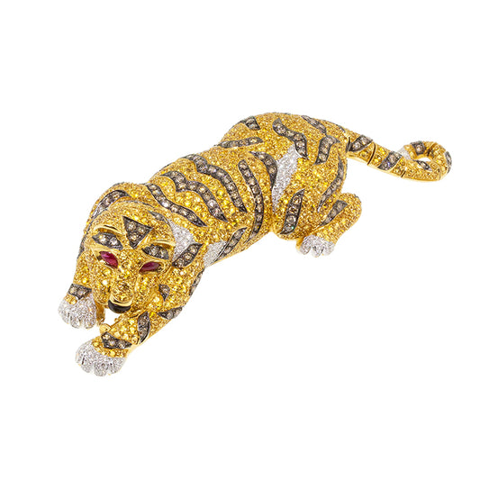 The Wild | Yellow Sapphire And Diamond Brooch