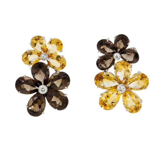  Flower Citrine Earrings