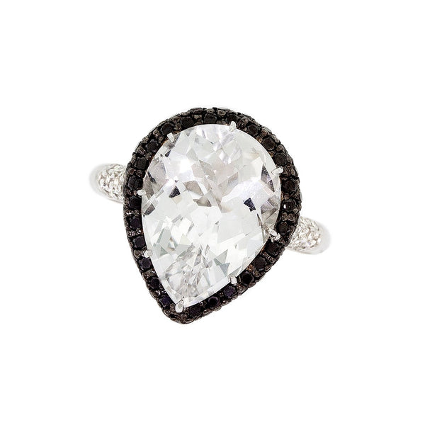 Crystal And  Diamond Ring 