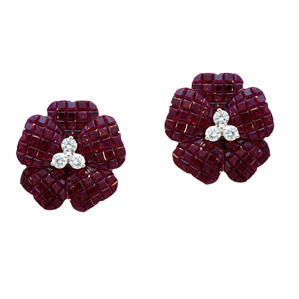 Spice | Flower Ruby Earrings