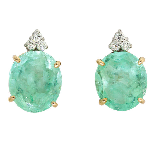  Oval Emerald Earrings