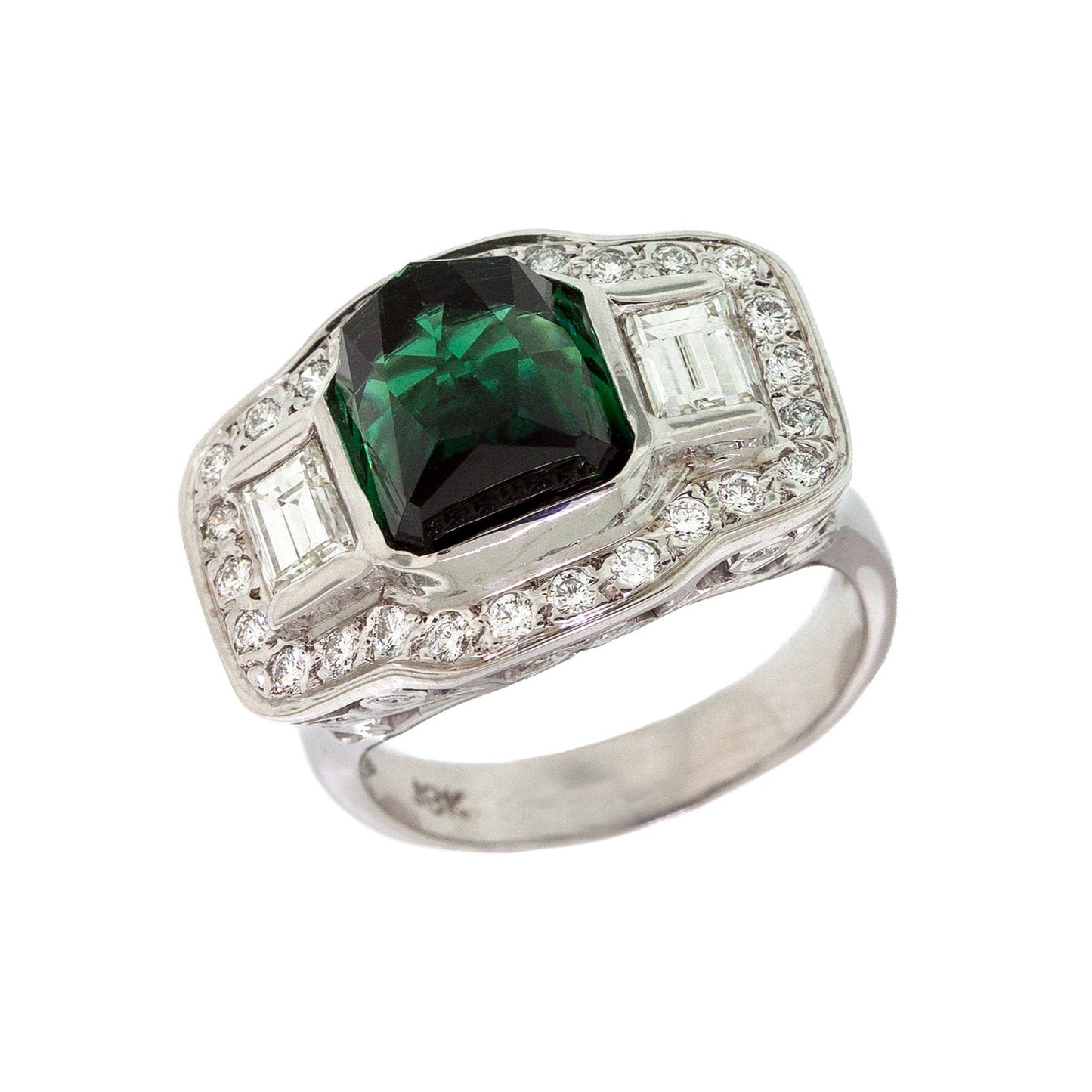  Green Diamond Ring 