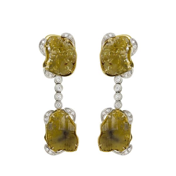 Surprise |  Slice Yellow Diamond Earrings
