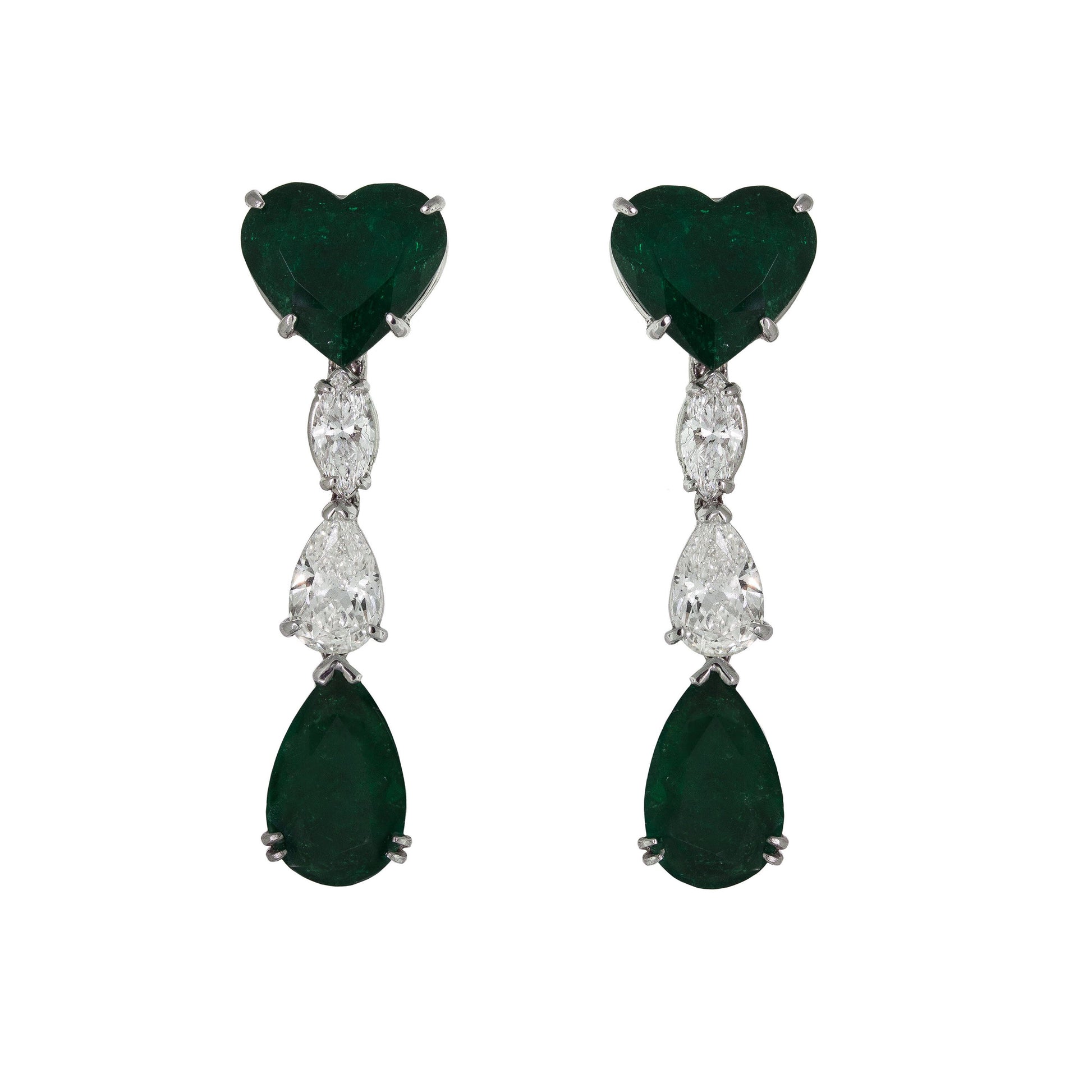 Yearn | Heart Emerald Earrings