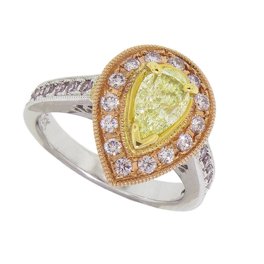 Precious | Colored  Pear Yellow Diamond Ring 