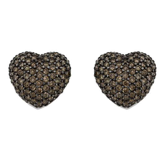  Heart Champagne Diamond Earrings